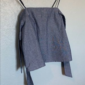 NWT Lulus denim strapless shirt as S